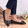 thumbnail image 5 of Purcolt Womens Shiny Rhinestone Bow Flats Dressy Casual Pointed Toe Slip On Ballet Shoes Comfort Elegant Soft Sole Dress Shoes Dailywear for Business Work Office, 5 of 9