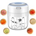 thumbnail image 2 of Picadora eléctrica inalámbrica, miniprocesador de alimentos, 250 ml, fácil de limpiar y reemplazar, licuadora eléctrica duradera para verduras y frutas, 2 of 5