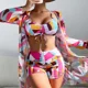 thumbnail image 4 of Trajes de baño estampados de verano, conjuntos de Tankini, traje de baño femenino con realce para ropa de playa, trajes de baño de tres piezas, traje de baño para piscina para mujer, 4 of 5