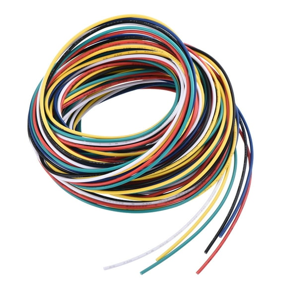 26 Gauge Hookup Wire 3.0m/10ft 26AWG Flexible Electrical Wire Tinned Copper Stranded 6 Color, 1.5mm