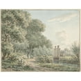 thumbnail image 2 of Jan Evert Grave 24x20 Black Ornate Framed Double Matted Museum Art Print Titled: Walker on the Amstelveense Weg (1798), 2 of 5
