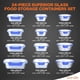 thumbnail image 2 of Recipientes de vidrio SereneLife, 24 unidades, 12 unidades, color azul, 2 of 8