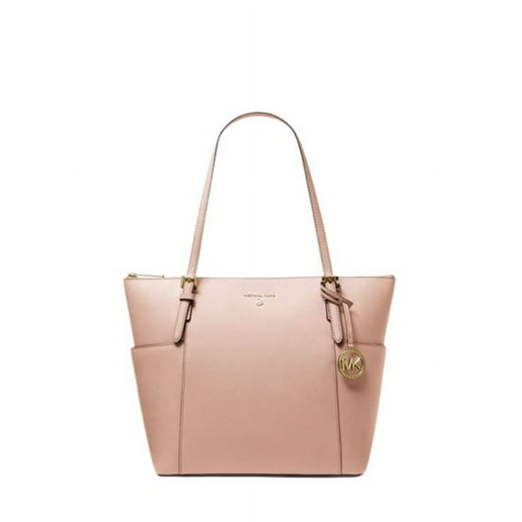 Michael Kors Women Jet Set Large Top-Zip Saffiano Leather Tote Shoulder Bag (SOFTPINK)