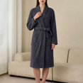 thumbnail image 7 of FchengtaiS Women Fleece Robe Short Cozy Plush Robes for Womens Soft Shawl Collar Warm Spa Bathrobe Loungewear with Pockets, 7 of 7