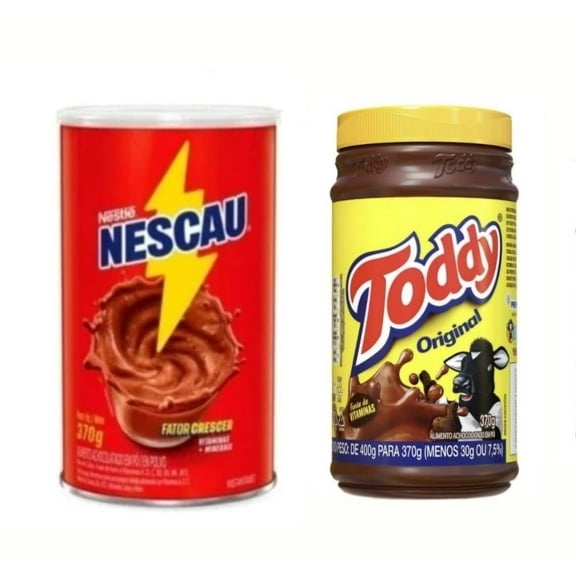 Achocolatado Brasileiro Toddy Instantaneo 370g   Achocolatado Nestle Nescau 370g  Brazilian Chocolate Powder