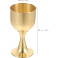 thumbnail image 2 of QUTETN Golden Communion Cup Mini Chalice Goblet Brass Altar Cup Wine Glasses Buddha Water Offering Bowl Holy Water Cups for Church Ritual Cocktail Water Shot Cup, 7. 60X4. 00X4. 0.0inch, Golden, 2 of 4