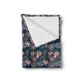 thumbnail image 2 of Floral Soft Flannel Fleece Blanket, Abstract Tropical Nature Full of Exotic Foliage Leaves and Flower Look Dots Artwork, Cozy Plush for Indoor and Outdoor Use, 50" x 70", Multicolor, by Ambesonne, 2 of 5