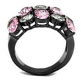 thumbnail image 3 of Womens Black Ring Rose Pink Anillo Para Mujer Stainless Steel Ring with AAA Grade CZ in Rose Zaira, 3 of 4