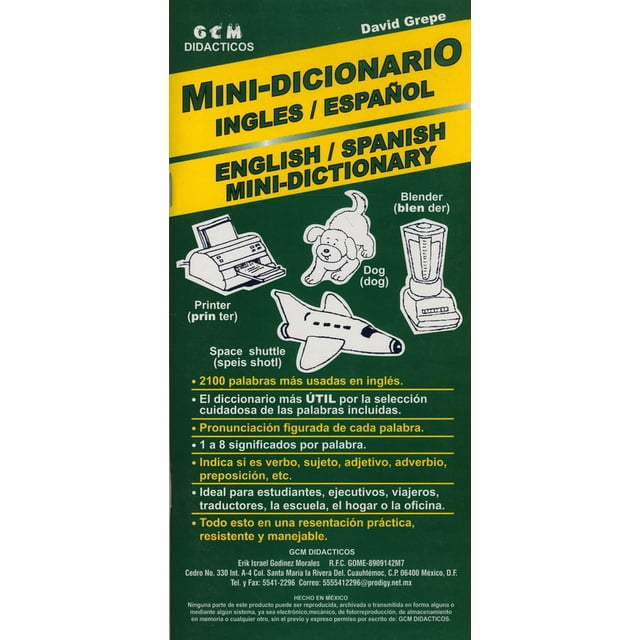 MINI DICCIONARIO INGLES-ESPAÑOL/ENGLISH-SPANISH MINI-DICTIONARY GODINEZ MORALES ERIK ISRAEL /GCM DIDACTICOS DAVID GREPE