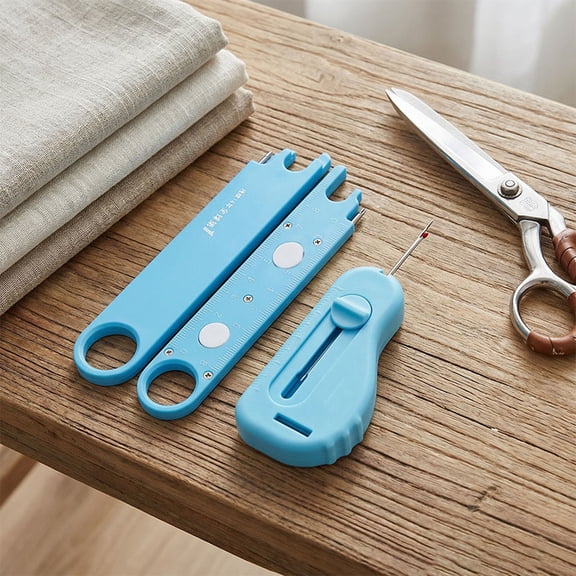 karymi Multifunctional Magnetic Sewing Gauge for Straight Curved Hem Stitching with Retractable Seam Ripper Non-Slip Silicone Pad Attachment for Metal Sewing Machines Party Favors House Decor