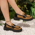 thumbnail image 5 of Miqool Womens Chunky Platform Loafers with Buckle Slip On Comfortable PU Leather Dressy Casual Shoes for Office Work Business School, 5 of 9