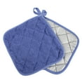 thumbnail image 4 of 100% Cotton Terry Pot Holder Pack of 2 for Kitchen Everyday Basic Heat Resistant Coaster Potholder for Cooking and Baking Premium - Blue, 4 of 9
