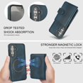 thumbnail image 3 of Decase for Samsung Galaxy A15 Flip PU Leather Back Cover with 2-in-1 Detachable Magnetic Wallet with 5 Card Slots Compatible Mag-Safe and RFlD Blocking Kickstand and Wireless Charging,Blue, 3 of 6