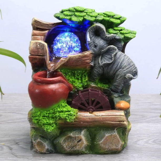 Fuente de Cascada BLESIY Artesanía Feng Shui Decoración para hogar Fuente de la mesa