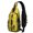 Bigfoot and Paw Print Yellow Pattern, variant on Bigfoot and Forest Green Pattern Sling Backpack, Cycling Sling Bag with Earphone Port, Breathable Padded Back Gift Ideas for Hiking Cycling Walking