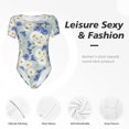 thumbnail image 4 of Balery Daisies Flowers Body de cuello redondo de manga corta para mujer Tops de manga corta Tops básicos-Small, 4 of 7