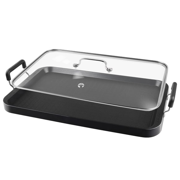 Plancha Vayepro 43 x 27 cm antiadherente con tapa de vidrio
