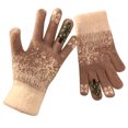 thumbnail image 3 of SUXIAN Winter Gloves Women Christmas Fingerless Touchscreen Knitted Five Finger Thermal Warmth Festive Holiday Gloves Winter Womens Grey One Size, 3 of 3