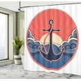 thumbnail image 5 of Ambesonne Nautical Shower Curtain, Sea Waves at Sunset, 69"Wx70"L, Red Blue Yellow, 5 of 5