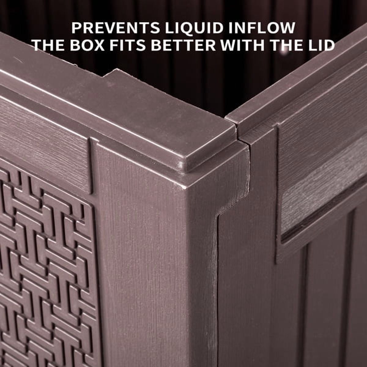 90gal Outdoor Garden Plastic Storage Deck Box Chest Tools Cushions Toys Lockable Seat