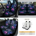 thumbnail image 2 of Yuyamidu Hummingbird Car Front Back Seat Covers Purple Rose Steering Wheel Cover Seat Belt Pad Garbage Bin Armrest Cover Pad Rearview Mirror Cover Universal Handbrake Cover Set Coasters, 14 PCS, 2 of 7