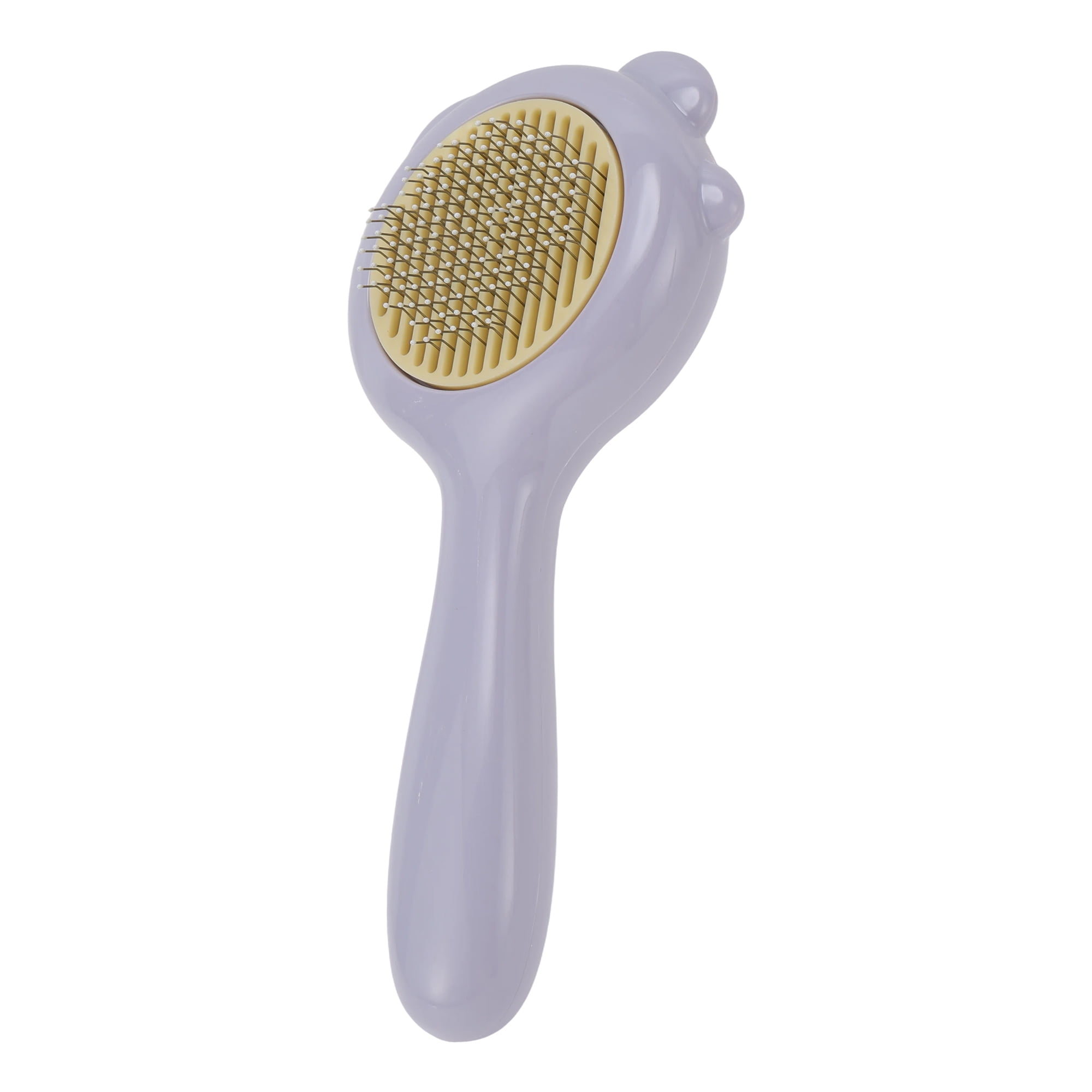 Unique Bargains 1 Pc Pet Grooming Brush with Release Button Durable Cartoon Pet Brush Purple