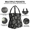 thumbnail image 3 of Skull and Hand Gothic Pattern Drawstring Insulated Lunch Bag for Women, Stain-Resistant Large Lunch Tote with Multi-Pockets for Work Office, 3 of 5