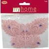 Wrights My Home Pink Butterfly Lace with Stones, 1 Each