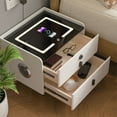thumbnail image 3 of KPIBEST LED Nightstand with Fingerprint lock Drawer, Modern Beside Table with Charging Station, Bluetooth Speaker Night Stand with USB Port for Bedroom, 3 of 14