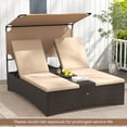 thumbnail image 4 of Costway Outdoor Daybed with Adjustable Backrests 2-Person PE Rattan Patio Bed with Canopy, 4 of 10