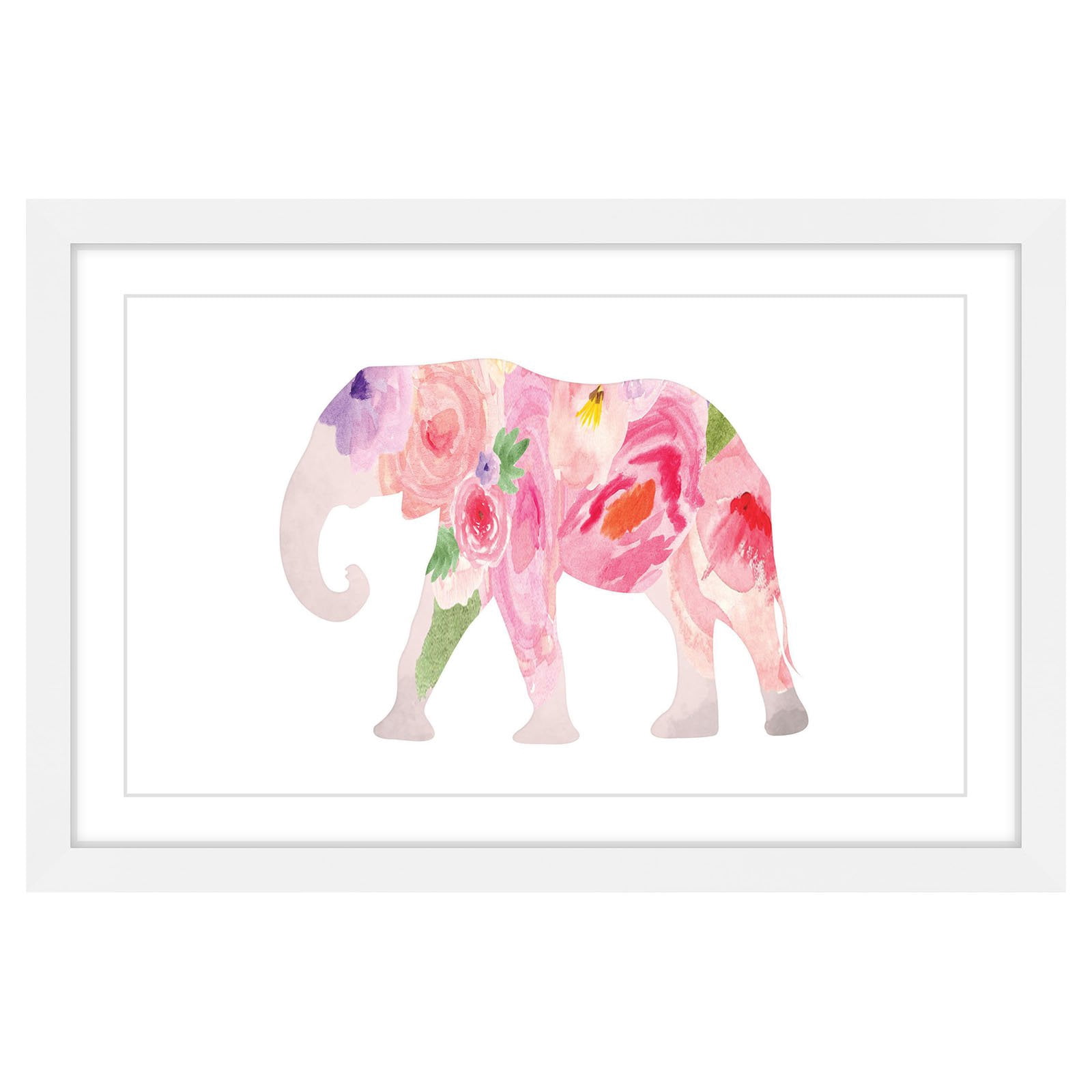 Marmont Hill "Spring Elephant" by Diana Alcala Framed Painting Print