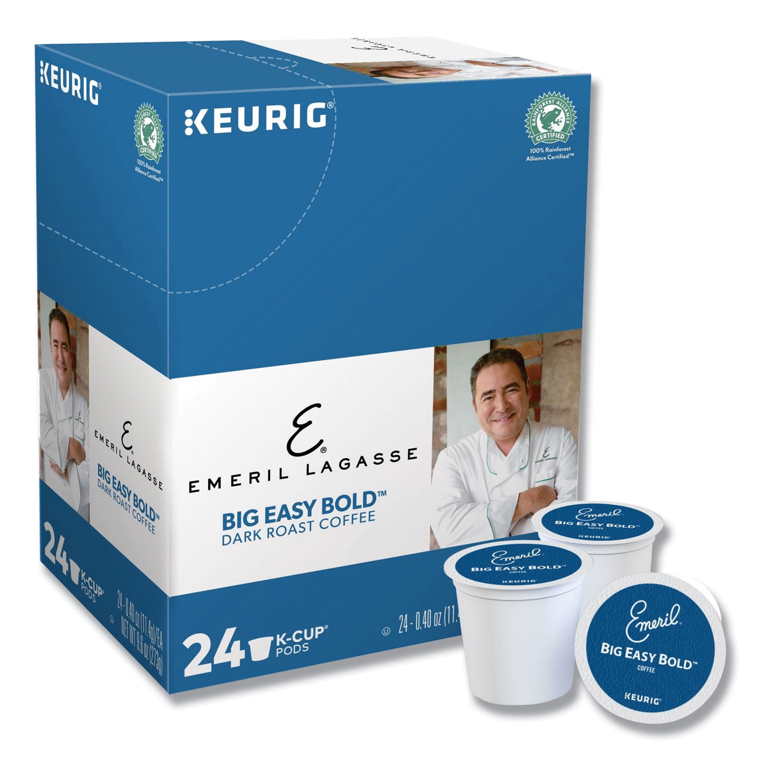 Emeril Big Easy Bold Coffee Keurig Single-Serve K-Cup Pods, Dark Roast, 24 Pods Per Pack, Case Of 4 Packs
