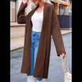 thumbnail image 4 of Cárdigan para Mujer, Grueso, Abierto, de Punto Holgado, de Gran Tamaño, para Otoño, Moderno, para Abrigo Marrón M, 4 of 7