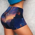 thumbnail image 4 of Logiee Starry Sky Flying Tiger Print Women's Biker Shorts,Workout Gym Shorts,Scrunch Shorts,Tummy Control Hidden Scrunch Running Yoga Shorts-X-Large, 4 of 8