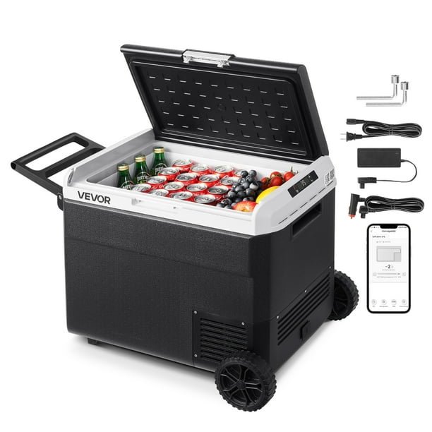 VEVOR Refrigerador portátil para coche de 12 voltios, congelador, 63,4 cuartos de galón, enfriador electrico para camping