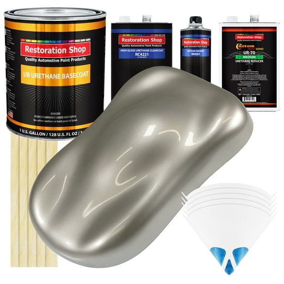 Bright Silver Metallic Gallon URETHANE BASECOAT CLEARCOAT Car Auto Paint Kit
