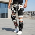 thumbnail image 4 of CONZONE Mens Cargo Pants Graffiti Graphic Y2K Staight Leg Cargo Pants for Men Lightweight Relaxed Fit Outdoor Workout Trousers With Pockets, 4 of 4