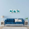 thumbnail image 3 of Turquoise Flower Pictures Teal Canvas Wall Art Teal Blue Flowers Floral Painting Wall Decor Turquoise Bathroom Picures, 3 of 6