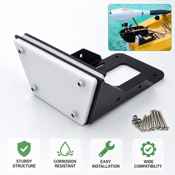 Outboard Motor Mounting Bracket, Transom Support Plate for 6HP Engines, Boat Motor Fixed Stand for Wood Iron Aluminum Hulls