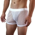thumbnail image 3 of ZQUUVOU Men's Boxer Briefs Mesh Solid Color Fitness Breathable Underwear (White,M), 3 of 4