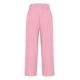 thumbnail image 6 of Pink Women's Casual Pants, Women'S Loose Pocket Patchwork Cotton And Linen Casual Pants,Women's Casual Pants 3XL, 6 of 6