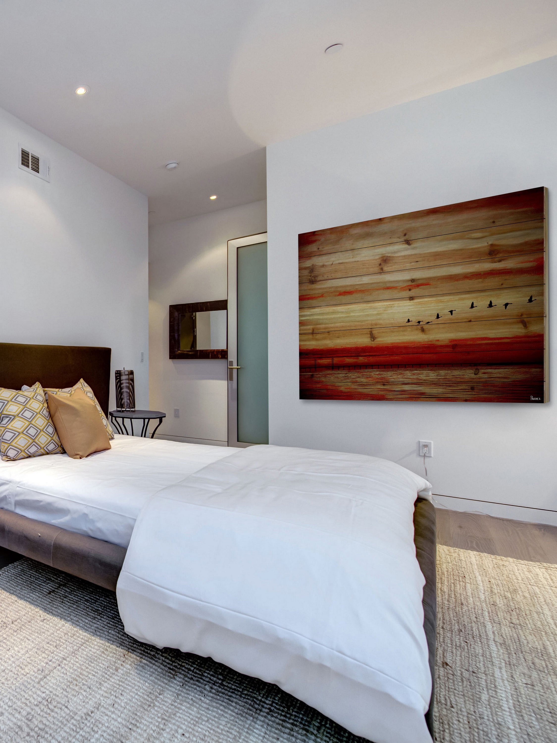 Parvez Taj Flying South Pinewood Wall Art, 8" x 12"