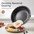 thumbnail image 4 of edx Ceramic Nonstick Frying Pan, 8-Inch Egg Pan, Aluminum Pans with Stainless Steel Base, Nonstick Pan Skillet, Oven & Dishwasher Safe, Red, 4 of 9