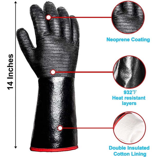 Guantes de caucho butadieno para altas temperaturas un par de 14 pulgadas Ormromra YZY1130-1