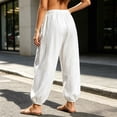 thumbnail image 5 of Women's Baggy Joggers , Loose Elastic Waist Versatile Solid Travel Lounge Pants with Pockets, 5 of 7