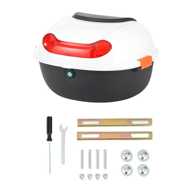 Maletero trasero para motocicleta, resistente y duradero, caja de almacenamiento para el maletero de la motocicleta Blanco
