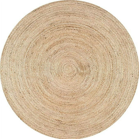 Ripaz Vogue Natural Jute Rug Beige Round Braided Jute Area Rug