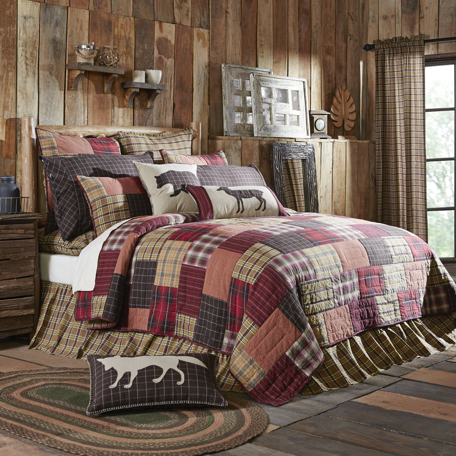 Details about   VHC Brands Rustic King Sham Red Patchwork Tacoma Cotton Hand Bedroom Decor 