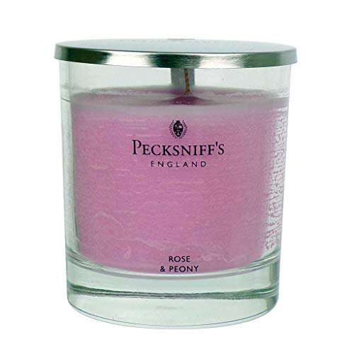 Pecksniffs 5.29oz Scented Candles with Lid (Rose and Peony)