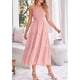 thumbnail image 4 of Vestido PRETTYGARDEN para mujer, midi, de verano, rosa, talla S, 4 of 9
